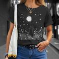 Vintage Cat And Moon Flowers Garden Nature Lover Women T-Shirt Gifts for Her