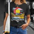 Vintage Colorado Flag Maroon Bells Retro Mountains Graphic T-Shirt Gifts for Her