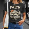 Vintage Faith Can Move Mountains Christian T-Shirt Gifts for Her