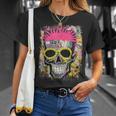 Vintage Graffiti Biker Rocker Skeleton Punk Horror Skull T-Shirt Gifts for Her