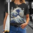 Vintage Japonés Tatuaje Arte Kanagawa La Gran Ola Camiseta unisex Regalos para ella