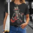 Vintage Jazz Cat Playing Guitar Band Retro Jazz Band T-Shirt Gifts for Her