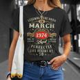 Vintage Made In March 1974 50Th Birthday 50 Year Old T-Shirt Gifts for Her