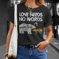 Vintage Mama Bear Love Needs No Words Proud Gay Lgbtq Mom T-Shirt Gifts for Her