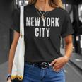 Vintage New York City Retro Distressed Text Nyc T-Shirt Gifts for Her