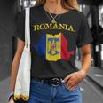 Vintage Romania Romanian Pride Flag T-Shirt Gifts for Her