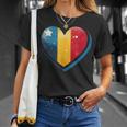 Vintage Rumänische Banner Fan Rumänien Flagge Herz Retro Kunst T-Shirt Geschenke für Sie