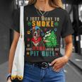 Vintage Smoke And Hang With My Pit Bull Smoker Weed T-Shirt Gifts for Her
