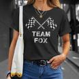 Vintage Team Fox Family Name Checkered Flag Racing T-Shirt Gifts for Her