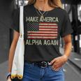 Vintage Us American Flag Make America Alpha Again T-Shirt Gifts for Her