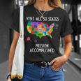 Visit All 50 States Map Usa Travel T-Shirt Gifts for Her