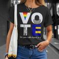 Vote Dissent Collar Statue Of Liberty Pride Flag Equality T-Shirt Gifts for Her