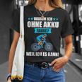 Warum Ich Ohne Akku Fahre: Berge T-Shirt für Radfahrer Geschenke für Sie
