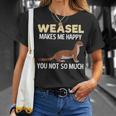 Weasel Makes Happy Animal Weasels Lover T-Shirt Gifts for Her
