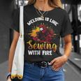 Welding Is Like Sewing With Fire Welder T-Shirt Gifts for Her
