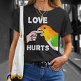 White Bellied Caique Parrot Love Hurts T-Shirt Gifts for Her