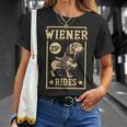 Wiener Rides Dachshund Lover Doxie Weiner Weenie Dog Owner T-Shirt Gifts for Her
