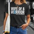 Wife Of A Warrior Blue Ribbon Prostate Cancer Awareness T-Shirt Gifts for Her