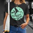 Witch Silhouette Moon Cat Bats Witchcraft Frequent Flyer T-Shirt Gifts for Her