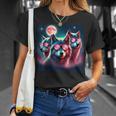 Wolf Squad Mit Rosa Sonnenbrillen Und Mond Für Wolfsliebhaber Geschenk T-Shirt Geschenke für Sie