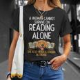 Woman Book Librarian Reading Golden Retriever Dog Women T-Shirt Gifts for Her
