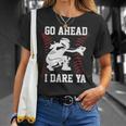 Women's Softball Catcher N Girls I Dare Ya T-Shirt Gifts for Her