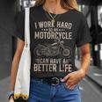 Work Hard For My Motorcycle Biker Joke Vintage T-Shirt Gifts for Her