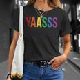 Yaasss Gay Pride Rainbow Yas Queen Meme Saying Lgbtq T-Shirt Gifts for Her