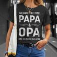 Zwei Titel Papa Opa Füratertag Geburtstag Weihnachten T-Shirt Geschenke für Sie