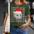 Animals In Santa Hats Road Kill Opossum Christmas T-Shirt Gifts for Her