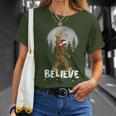 Bigfoot Rock Roll Sasquatch Christmas Believe T-Shirt Gifts for Her