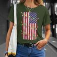 Christmas Lights Usa Flag Patriotic Veteran Christmas T-Shirt Gifts for Her