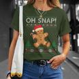 Gingerbread Man Cookie Ugly Sweater Oh Snap Christmas T-Shirt Gifts for Her