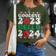 Goodbye 2023 Hello 2024 Christmas Xmas Happy New Year's Eve T-Shirt Gifts for Her