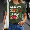 Goodbye 2023 Hello 2024 Happy New Year Christmas Xmas T-Shirt Gifts for Her
