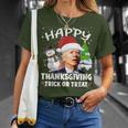 Happy Thanksgiving Trick Or Treat Joe Biden Santa Christmas T-Shirt Gifts for Her