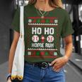 Ho Ho Home Run Baseball Santa Claus Ugly Christmas T-Shirt Gifts for Her