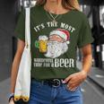 It's The Most Wonderful Time For A Beer Christmas Santa T-Shirt Gifts for Her
