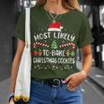 Most Likely To Bake Christmas Cookies Family Joke T-Shirt Gifts for Her