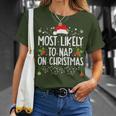 Most Likely To Nap On Christmas Family Christmas Pajamas T-Shirt Gifts for Her