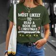 Most Likely To Read A Book On Christmas Matching Family T-Shirt Gifts for Her