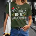 Most Likely To Be Santa's Favorite Christmas Holiday T-Shirt Gifts for Her