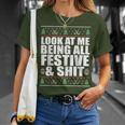 Look At Me Being All Festive & Shit Ugly Sweater Meme T-Shirt Gifts for Her