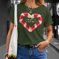 Merry Christmas Candy Cane Hearts T-Shirt Gifts for Her