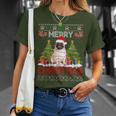 Merry Christmas Santa Light Pug Dog Family Ugly Sweater T-Shirt Gifts for Her