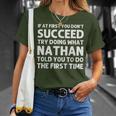 Nathan Name Personalized Birthday Christmas Joke T-Shirt Gifts for Her