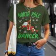 North Pole Dance Santa Claus Pole Dancer Christmas T-Shirt Gifts for Her