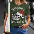 Retro Dead Inside But Jolly Af Skeleton Christmas Lights T-Shirt Gifts for Her