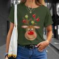 Rudolph Red Nose Reindeer Santa Christmas T-Shirt Gifts for Her