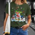 Santa Carrying Christmas Tree On Police Car Snowman Driver T-Shirt Gifts for Her